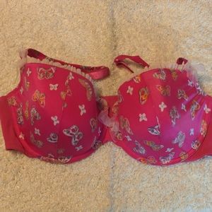 Lane Bryant Cacique Pink Butterfly Bra